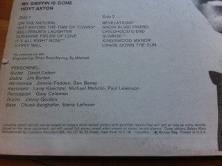 Hoyt Axton : My Griffin Is Gone (LP, Album, RE, San)