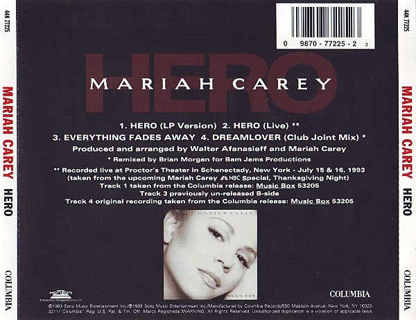 Mariah Carey : Hero (CD, Maxi)