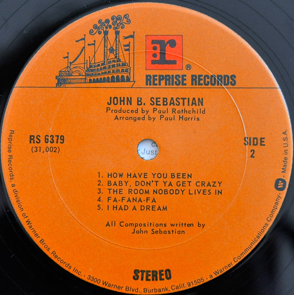 John B. Sebastian* : John B. Sebastian (LP, Album, RE, Gat)