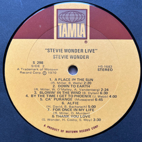 Stevie Wonder : Stevie Wonder Live (LP, Album)