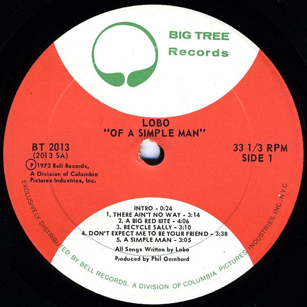 Lobo (3) : Of A Simple Man (LP, Album, Pre)