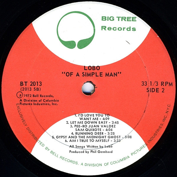 Lobo (3) : Of A Simple Man (LP, Album, Pre)