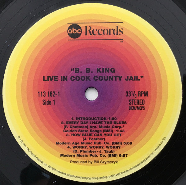 B.B. King : Live In Cook County Jail (LP, Album, RE, 180)