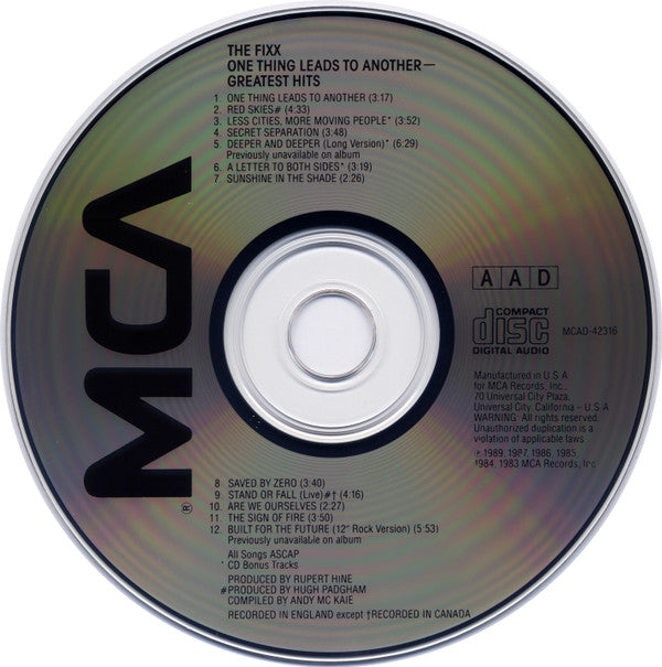 The Fixx : Greatest Hits – One Thing Leads To Another (CD, Comp, JVC)