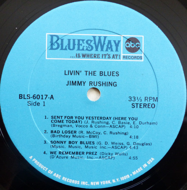Jimmy Rushing : Livin' The Blues (LP, Album)