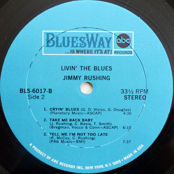 Jimmy Rushing : Livin' The Blues (LP, Album)