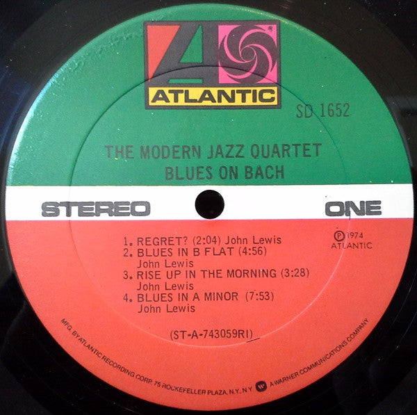 The Modern Jazz Quartet : Blues On Bach (LP, Album, RE, RI )