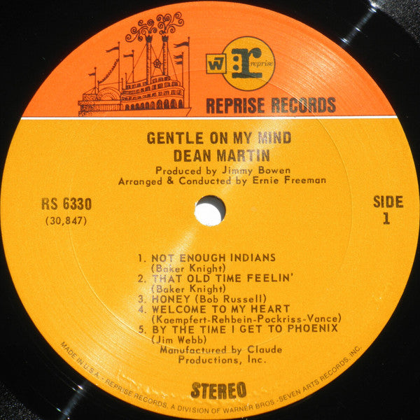 Dean Martin : Gentle On My Mind (LP, Album, Ter)