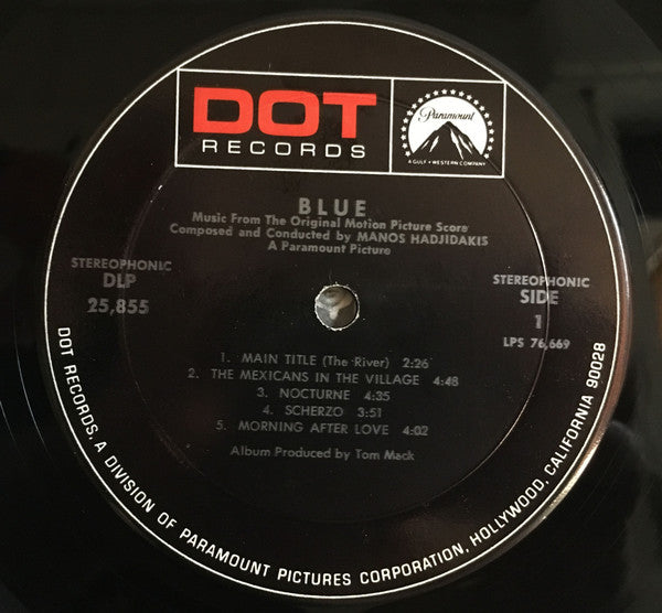 Manos Hadjidakis : Blue (Music From The Original Motion Picture Score) (LP, Album)