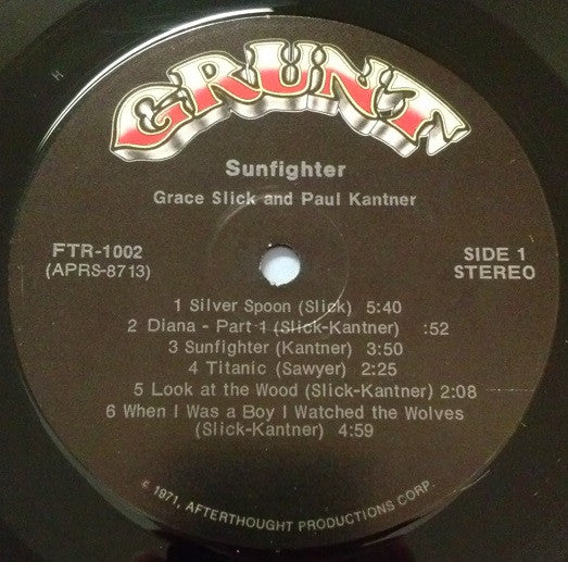 Paul Kantner, Grace Slick : Sunfighter (LP, Album, Hol)