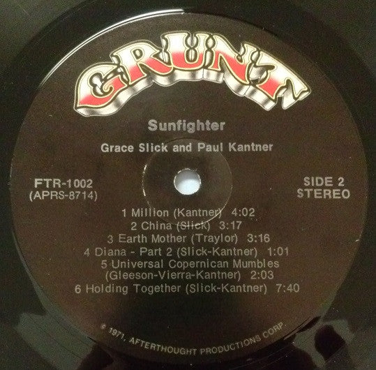 Paul Kantner, Grace Slick : Sunfighter (LP, Album, Hol)