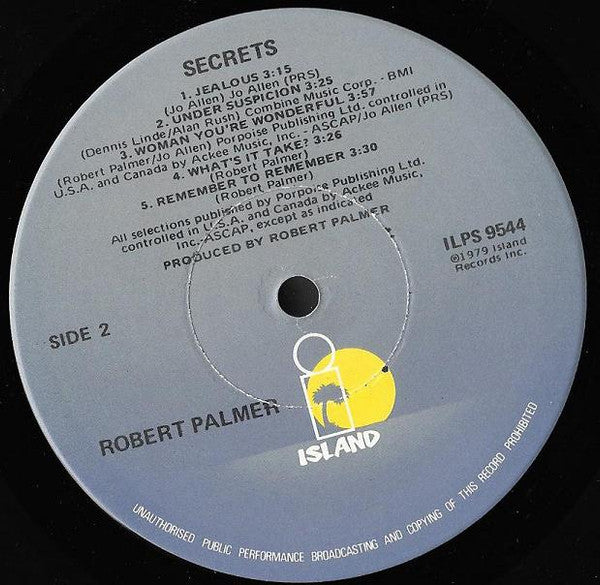 Robert Palmer : Secrets (LP, Album, Jac)