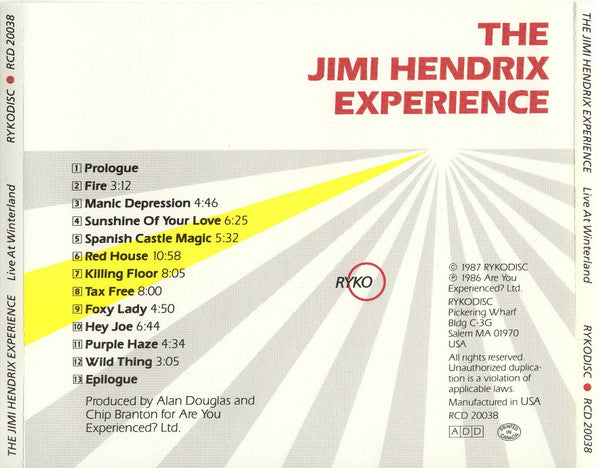 The Jimi Hendrix Experience : Live At Winterland (CD, Album)