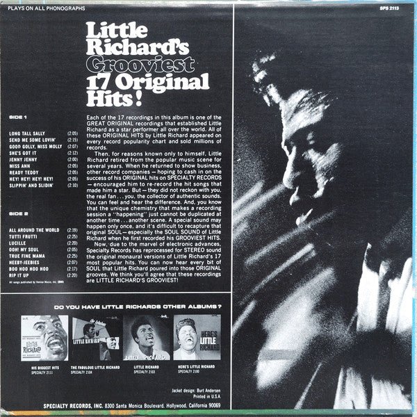 Little Richard : Little Richard's Grooviest 17 Original Hits! (LP, Comp, RE)