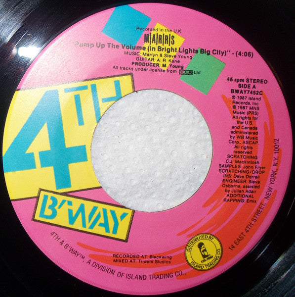 M|A|R|R|S : Pump Up The Volume (7", Single)