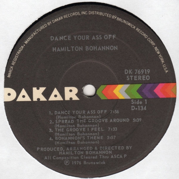 Bohannon* : Dance Your Ass Off (LP, Album)