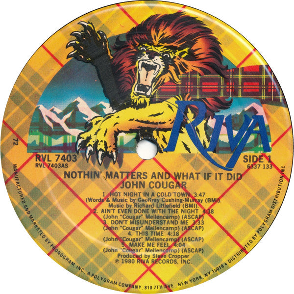 John Cougar* : Nothin' Matters And What If It Did (LP, Album, 72 )