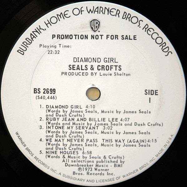 Seals & Crofts : Diamond Girl (LP, Album, Promo, San)
