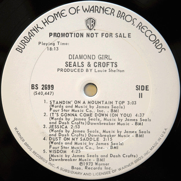 Seals & Crofts : Diamond Girl (LP, Album, Promo, San)