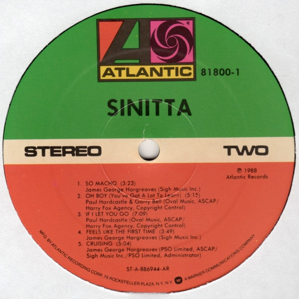 Sinitta : Sinitta (LP, Album, All)