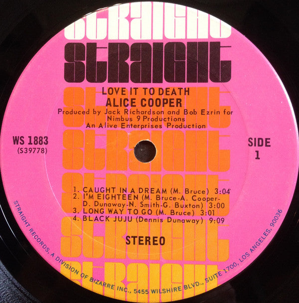 Alice Cooper : Love It To Death (LP, Album, Unc)