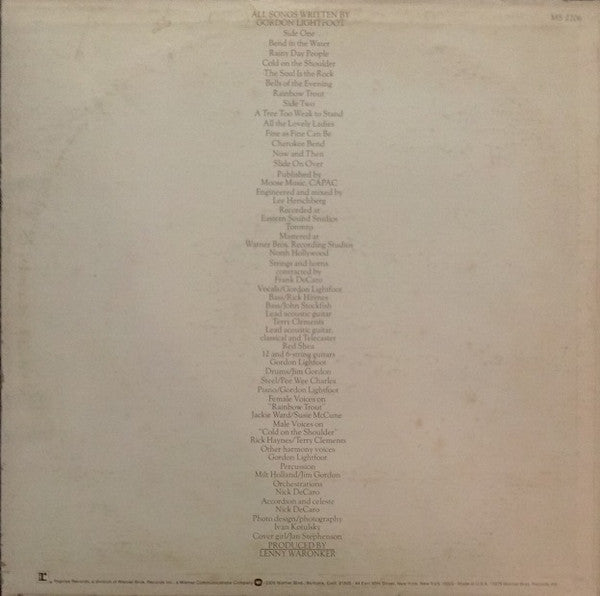 Gordon Lightfoot : Cold On The Shoulder (LP, Album, San)