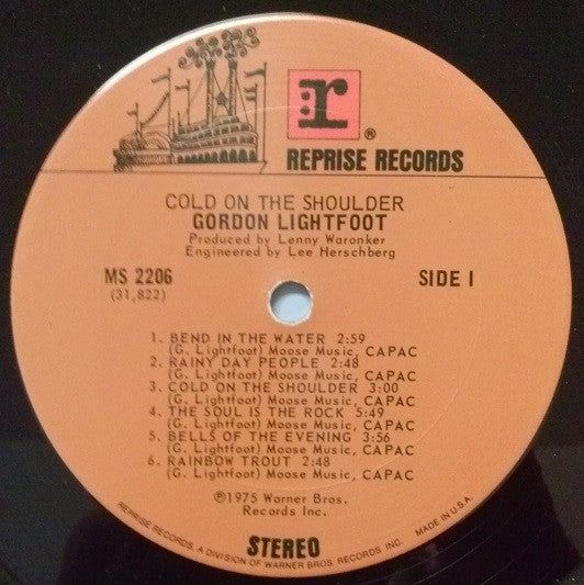 Gordon Lightfoot : Cold On The Shoulder (LP, Album, San)