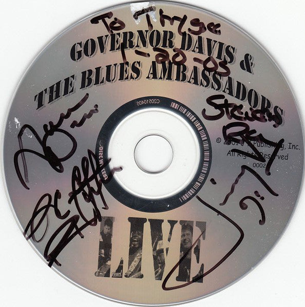 Governor Davis & The Blues Ambassadors : Live (CD, Album)