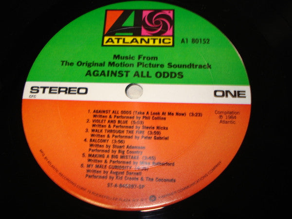 Various : Against All Odds (Music From The Original Motion Picture Soundtrack) (LP, Album, Club)