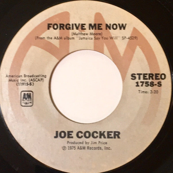 Joe Cocker : It's All Over But The Shoutin' (7", Single)