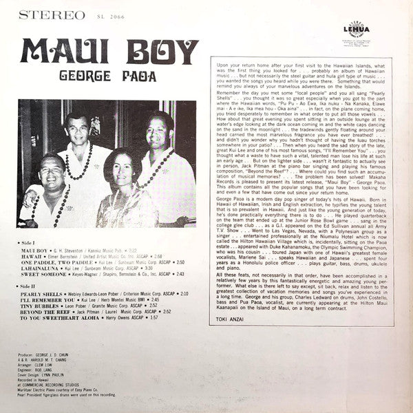 George Paoa : Maui Boy (LP, Album)