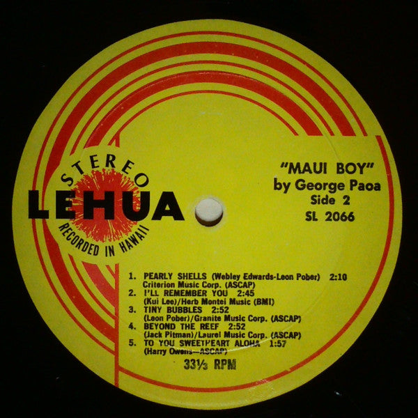 George Paoa : Maui Boy (LP, Album)