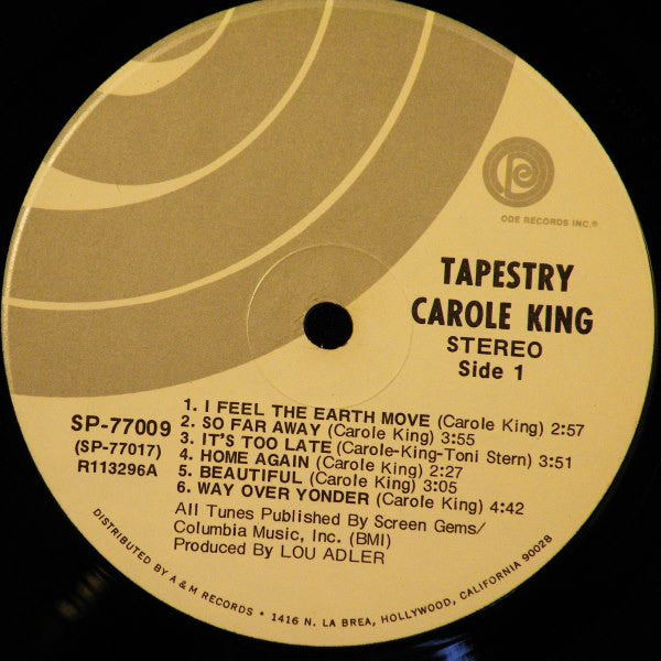 Carole King : Tapestry (LP, Album, Club, Gat)