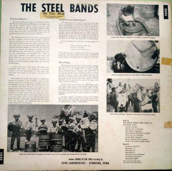 Various : Brute Force Steel Bands Of Antigua, B.W.I. (LP, Mono)