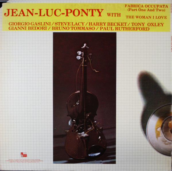 Jean-Luc Ponty With Giorgio Gaslini / Steve Lacy / Harry Becket* / Tony Oxley / Gianni Bedori / Bruno Tommaso / Paul Rutherford (2) : Jean-Luc Ponty Meets Giorgio Gaslini (LP, Album)