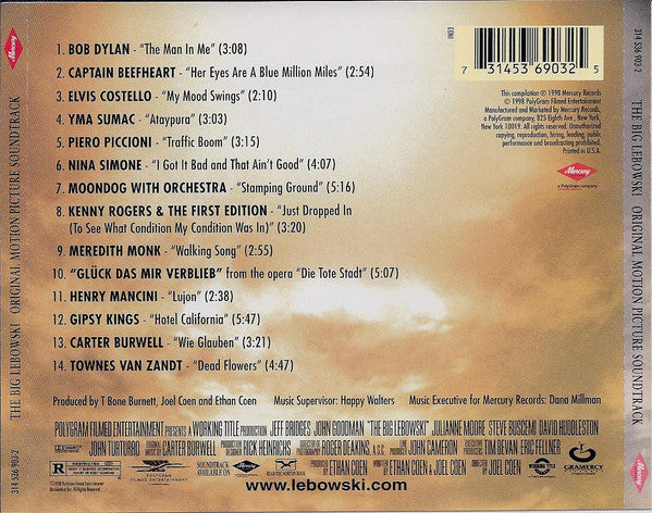 Various : The Big Lebowski (Original Motion Picture Soundtrack) (CD, Comp, RE)