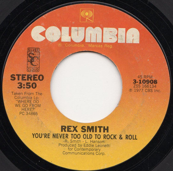 Rex Smith : You Take My Breath Away / You're Never Too Old to Rock & Roll (7", Single, Ter)