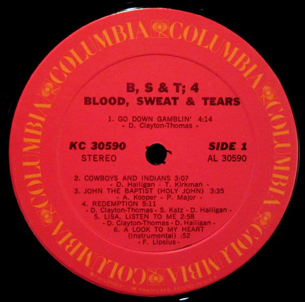 Blood, Sweat & Tears* : B, S & T 4 (LP, Album, Pit)