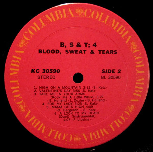 Blood, Sweat & Tears* : B, S & T 4 (LP, Album, Pit)