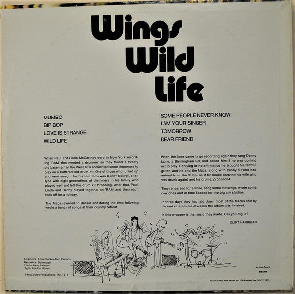 Wings (2) : Wild Life (LP, Album, Los)