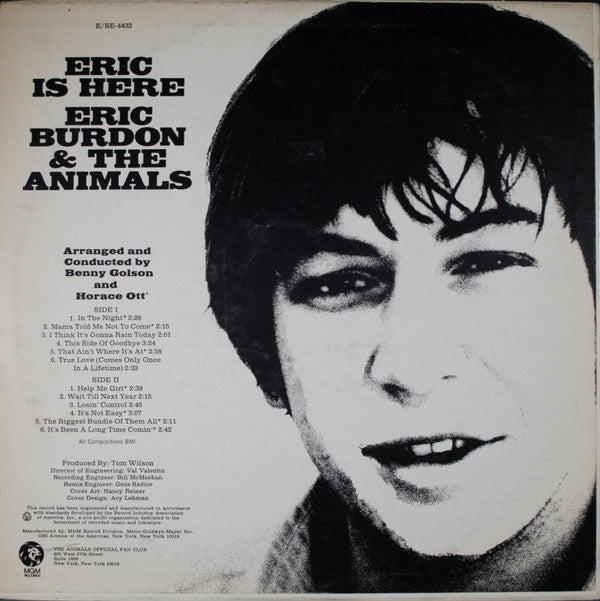 Eric Burdon & The Animals : Eric Is Here (LP, Album, Mono, Wad)