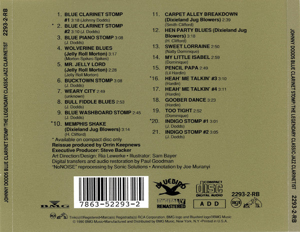 Johnny Dodds : Blue Clarinet Stomp (CD, Comp, RM)