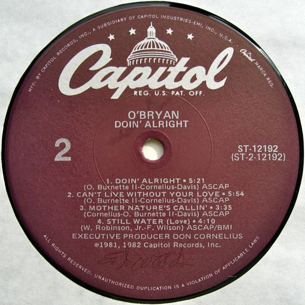 O'Bryan : Doin' Alright (LP, Album)