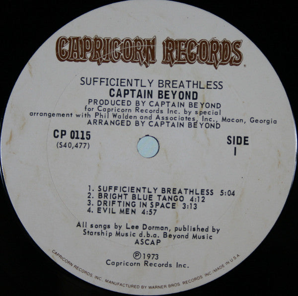 Captain Beyond : Sufficiently Breathless (LP, Album, Gat)