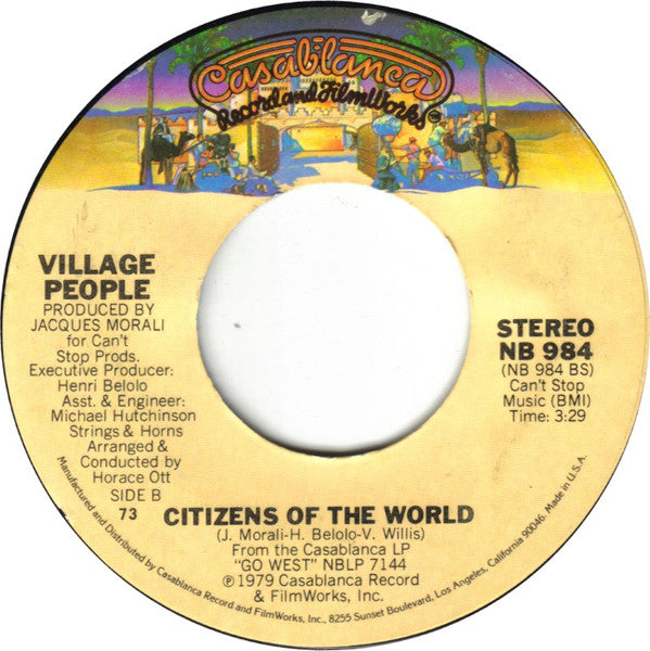 Village People : Go West (7", Single, Styrene, 73 )