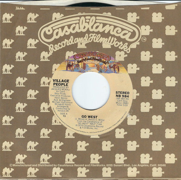 Village People : Go West (7", Single, Styrene, 73 )