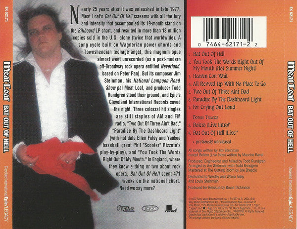 Meat Loaf : Bat Out Of Hell (CD, Album, RE, RM)