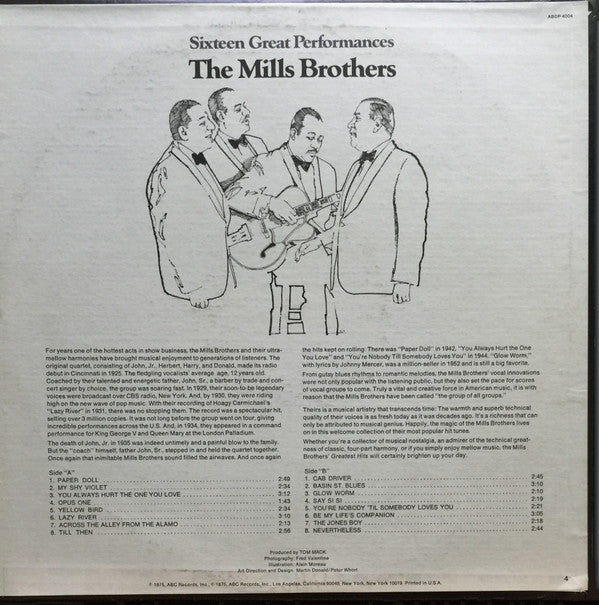 The Mills Brothers : Sixteen Great Performances (LP, Comp)