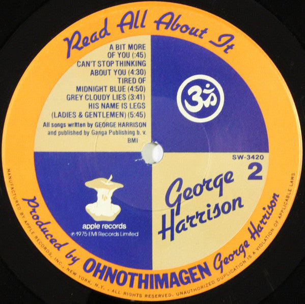 George Harrison : Extra Texture (Read All About It) (LP, Album, Jac)