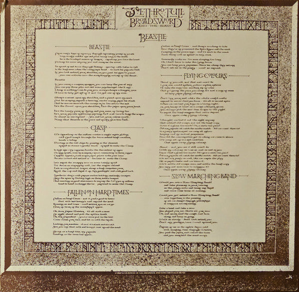 Jethro Tull : The Broadsword And The Beast (LP, Album, Club, CRC)